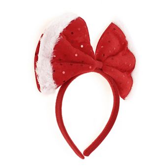Elegant Bow Shape Headband for Christmas 4.72" Diameter Red 1 pc