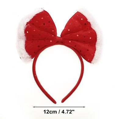 Elegant Bow Shape Headband for Christmas 4.72" Diameter Red 1 Pcs