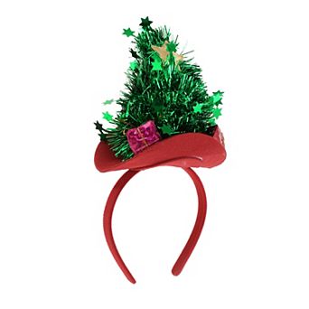 Cute Tree Shape Headband for Christmas 4.72" Diameter Green Red 1 pc