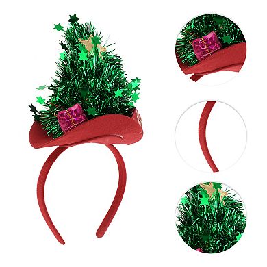 Cute Tree Shape Headband for Christmas 4.72" Diameter Green Red 1 Pcs