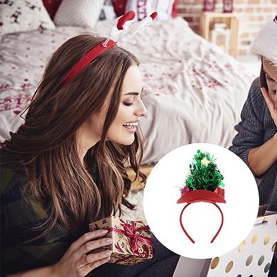 Cute Tree Shape Headband for Christmas 4.72" Diameter Green Red 1 Pcs