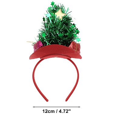 Cute Tree Shape Headband for Christmas 4.72" Diameter Green Red 1 Pcs
