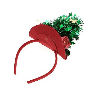 Cute Tree Shape Headband for Christmas 4.72" Diameter Green Red 1 Pcs