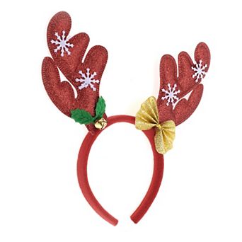 Exquisite Antlers Shape Headband for Christmas 4.72" Diameter Red 1 pc