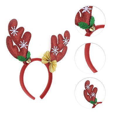 Exquisite Antlers Shape Headband for Christmas 4.72" Diameter Red 1 Pcs