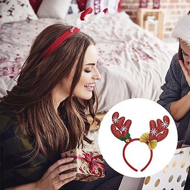 Exquisite Antlers Shape Headband for Christmas 4.72" Diameter Red 1 Pcs