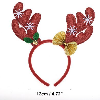 Exquisite Antlers Shape Headband for Christmas 4.72" Diameter Red 1 Pcs