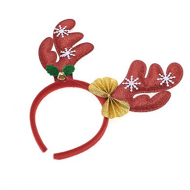 Exquisite Antlers Shape Headband for Christmas 4.72" Diameter Red 1 Pcs