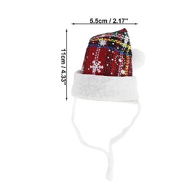 Eye-catching Pet Headwear for Christmas 4.33"x2.17" Red 1 Pcs