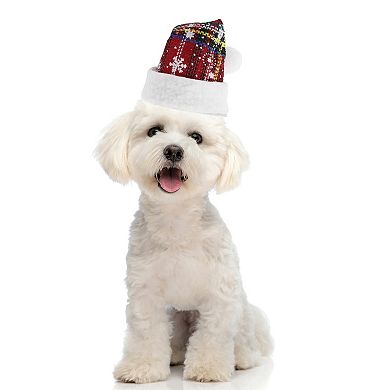 Eye-catching Pet Headwear for Christmas 4.33"x2.17" Red 1 Pcs