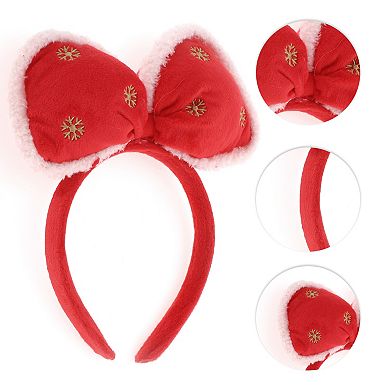 Bow Shape Headband for Christmas 4.72" Diameter Red 1 Pcs