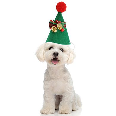 Eye-catching Pet Headwear for Christmas 4.33"x3.94" Green 1 Pcs