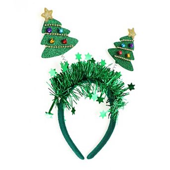 Fashion Tree Shape Headband for Christmas 4.72" Diameter Green 1 pc