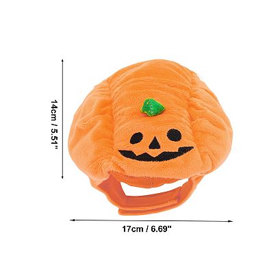 Funny Pumpkin Style Pet Headwear for Halloween Orange 1 Pcs