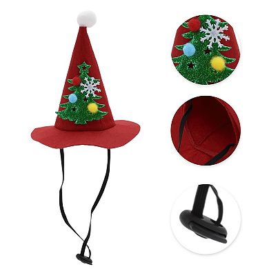 Eye-catching Pet Headwear for Christmas 5.91"x5.51" Red 1 Pcs