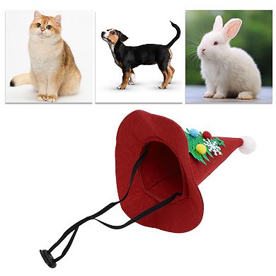 Eye-catching Pet Headwear for Christmas 5.91"x5.51" Red 1 Pcs