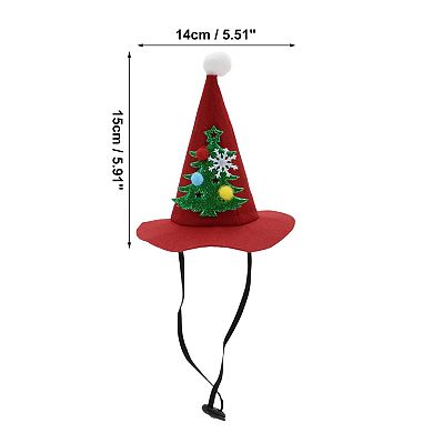 Eye-catching Pet Headwear for Christmas 5.91"x5.51" Red 1 Pcs