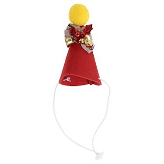 Cute Pet Headwear for Christmas 4.33"x3.94" Red 1 pc