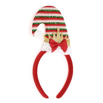 Stripe Pattern Headband for Christmas 4.72" Diameter Red White 1 pc