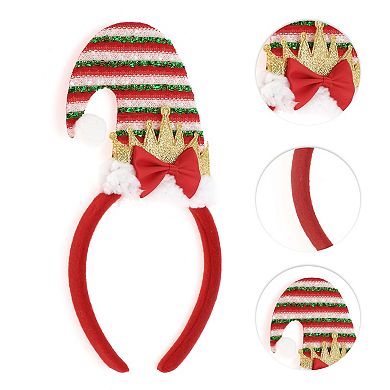 Stripe Pattern Headband for Christmas 4.72" Diameter Red White 1 Pcs