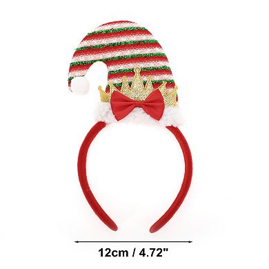 Stripe Pattern Headband for Christmas 4.72" Diameter Red White 1 Pcs