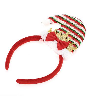 Stripe Pattern Headband for Christmas 4.72" Diameter Red White 1 Pcs