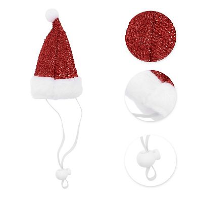 Eye-catching Pet Headwear for Christmas 5.12"x2.76" Red 1 Pcs