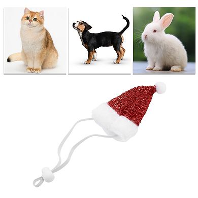 Eye-catching Pet Headwear for Christmas 5.12"x2.76" Red 1 Pcs