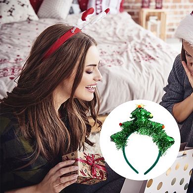 Cute Tree Shape Headband for Christmas 4.72" Diameter Green 1 Pcs