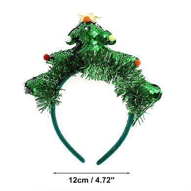 Cute Tree Shape Headband for Christmas 4.72" Diameter Green 1 Pcs