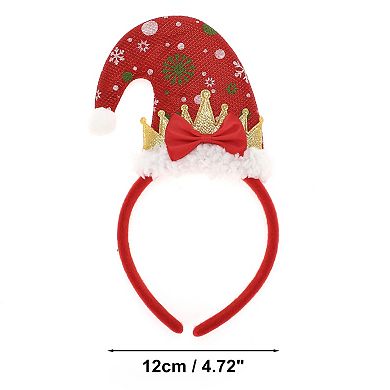 Crown Pattern Headband for Christmas 4.72" Diameter Gold Tone Red 1 Pcs