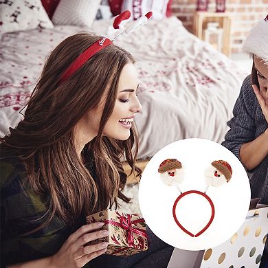Santa Claus Headband for Christmas 4.72" Diameter Red 1 Pcs