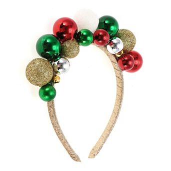 Cute Ball Shape Headband for Christmas 4.72" Diameter Gold Tone 1 pc