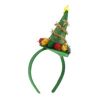 Tree Shape Headband for Christmas 4.72" Diameter Green 1 pc