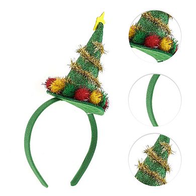 Tree Shape Headband for Christmas 4.72" Diameter Green 1 Pcs