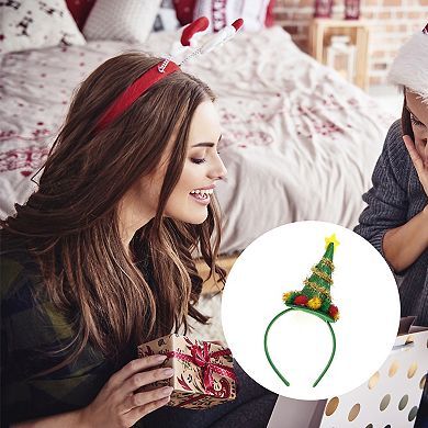 Tree Shape Headband for Christmas 4.72" Diameter Green 1 Pcs