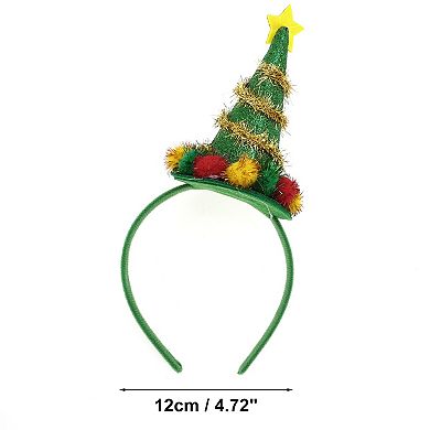 Tree Shape Headband for Christmas 4.72" Diameter Green 1 Pcs