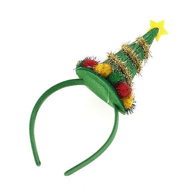 Tree Shape Headband for Christmas 4.72" Diameter Green 1 Pcs