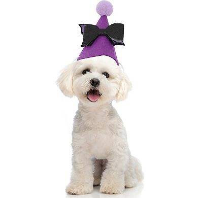 Cute Pet Headwear for Halloween 4.33"x4.33" Purple 1 Pcs