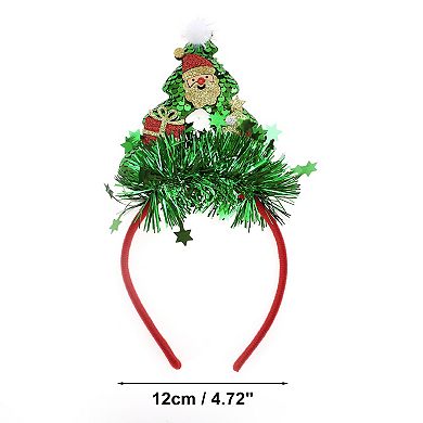 Santa Claus Pattern Headband for Christmas 4.72" Diameter Green Red 1 Pcs