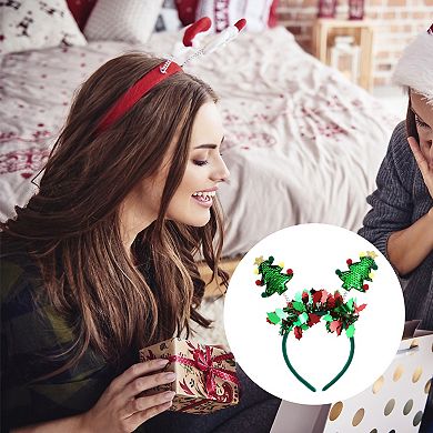 Exquisite Tree Shape Headband for Christmas 4.72" Diameter Green 1 Pcs