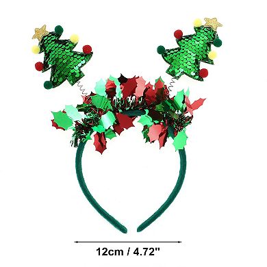 Exquisite Tree Shape Headband for Christmas 4.72" Diameter Green 1 Pcs