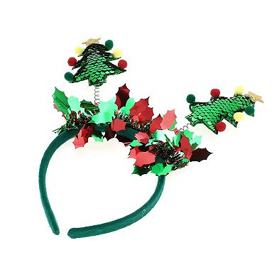 Exquisite Tree Shape Headband for Christmas 4.72" Diameter Green 1 Pcs