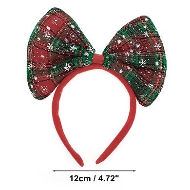 Bow Shape Headband for Christmas 4.72" Diameter Green Red 1 Pcs