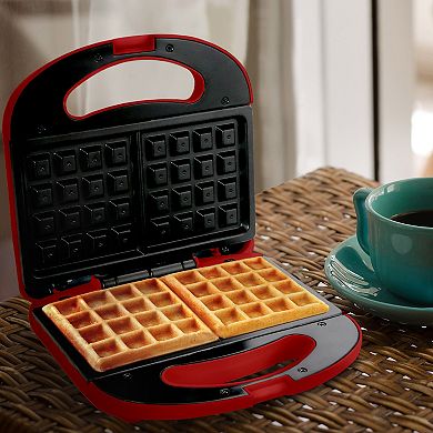 Better Chef Electric Nonstick Waffle Maker in Red