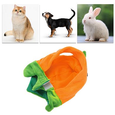Expression Pumpkin Style Pet Headwear for Halloween Orange Green 1 Pcs