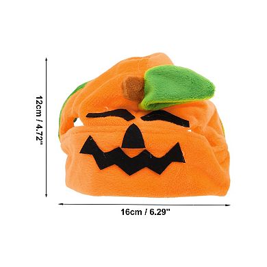 Expression Pumpkin Style Pet Headwear for Halloween Orange Green 1 Pcs