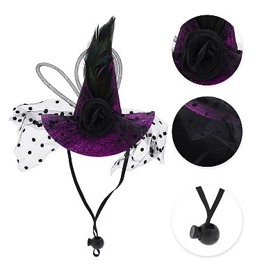 Eye-catching Pet Headwear for Halloween 5.12"x5.91" Purple 1 Pcs