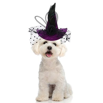 Eye-catching Pet Headwear for Halloween 5.12"x5.91" Purple 1 Pcs