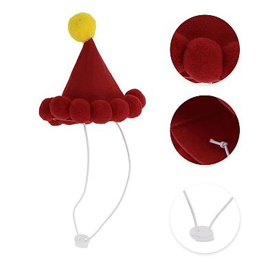 Eye-catching Pet Headwear for Christmas 4.72"x5.12" Red 1 Pcs
